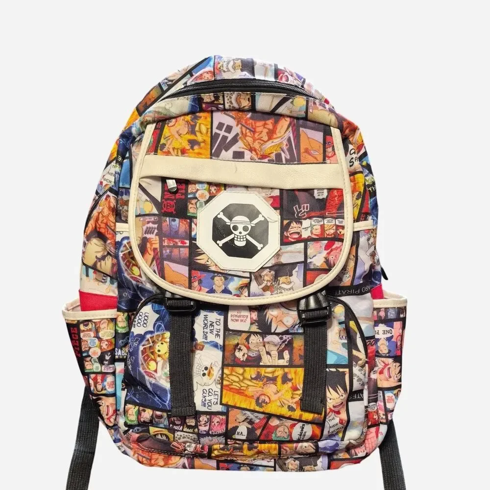 One-piece Manga Panel Print Backpack